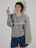 Lofi_choose_Cozy_Loose_Fit_V-neck_Hooded_Commuter_Style_Women_Green_Gray_Hoodie_MISSTT