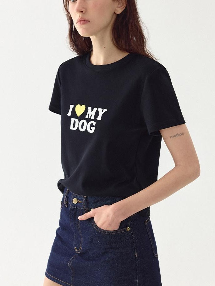 fano Stretch Cotton Printed Korean Loose Cropped Round Neck Short Sleeve T-Shirts