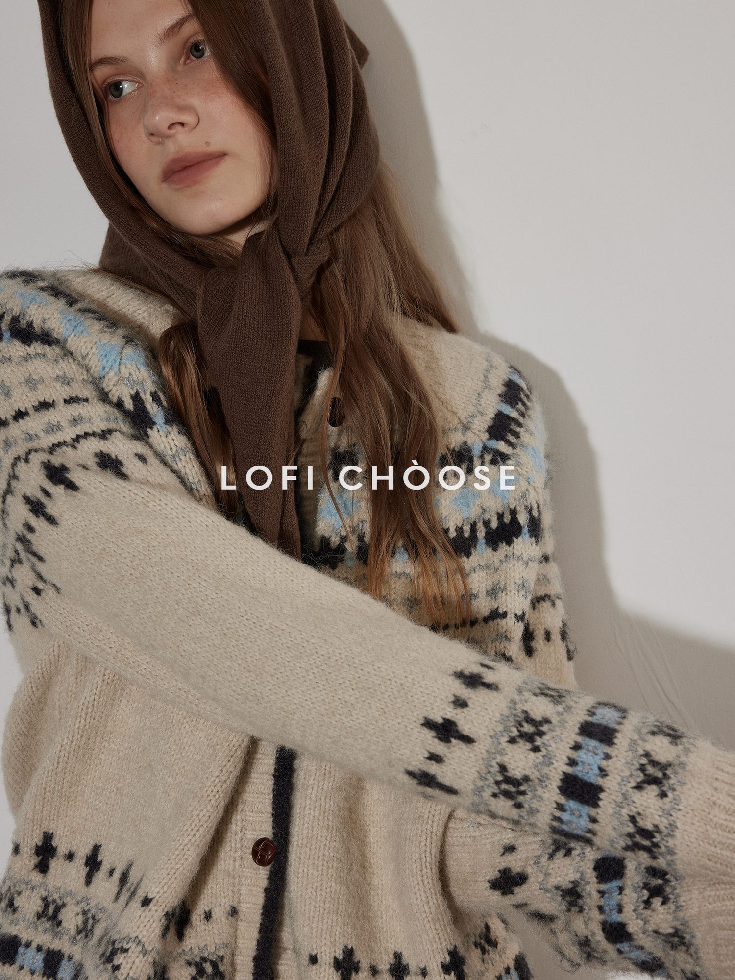 Lofi choose Soft Stretch Button Front Slouchy Loose Fit Round Neck Women Beige Cardigans