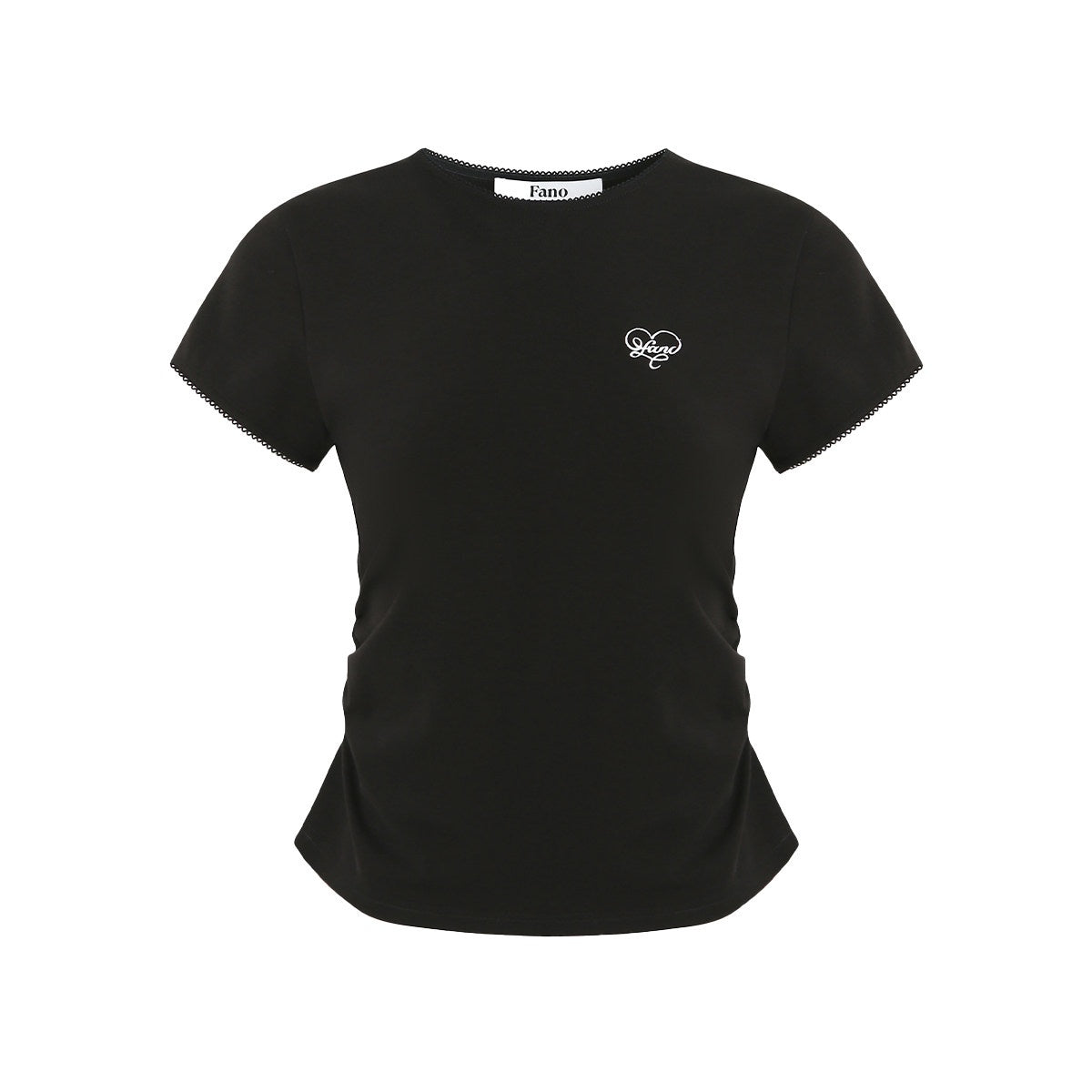 fano_Lyocell_Stretch_Slim_Fit_Korean_Office_Black_Round_Neck_Short_Sleeve_T-Shirts_MISSTT