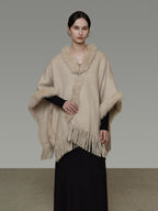 unspoken Pure Wool V-neck Hidden Button Oversized Apricot Minimal Work Knitwear Cardigans