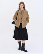 fano Khaki Commuter Loose Fit Multi Button Polyester Youth Leather Jackets