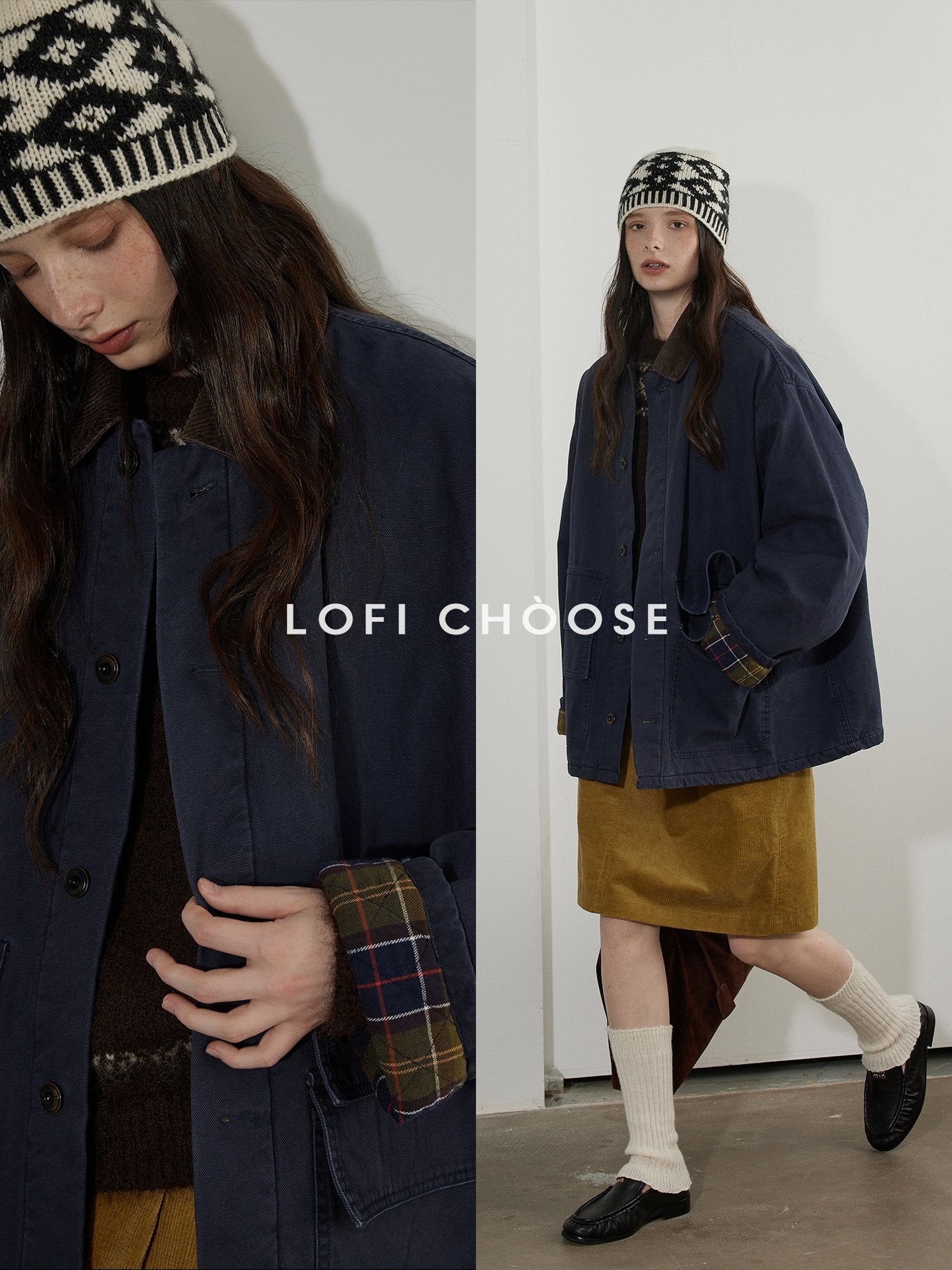 Lofi choose Warm Thick Cotton Commuter Loose Fit Single Breasted Button Front Puffer Jackets