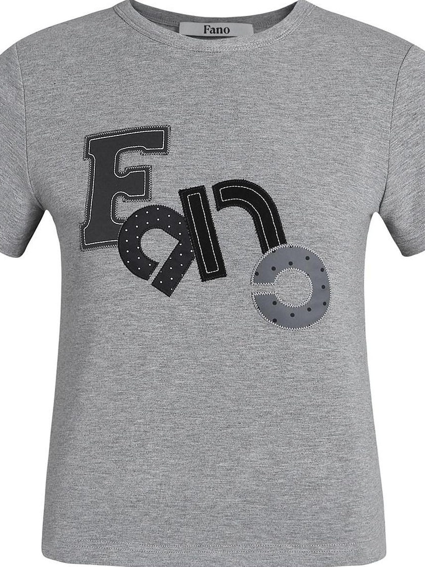 fano Creative Print Cotton Stretch Slim Fit Korean Crew Neck Short Sleeve T-Shirts