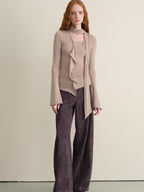 someonesometimes Washed Cotton Vintage Balloon Natural Waist Casual Women Purple Pants