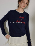 Lofi choose Colorblock Pullover Relaxed Fit Commuter Crewneck Casual Office Sweatshirt