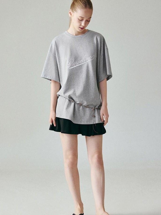 fano 100 Percent Cotton Loose Fit Korean Commuter Gray Crewneck Long Sleeve T-Shirts