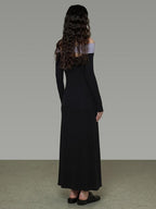 unspoken Tencel High Waist Asymmetrical Off Shoulder A Line Knit Women Maxi Dresses