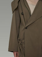 unspoken Viscose Blend Loose Fit Single Breasted Minimalist For Women Brown Long Coats