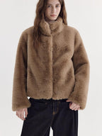 fano Lightweight Breathable Khaki Stand Collar Loose Casual Youth Womens Short Coat