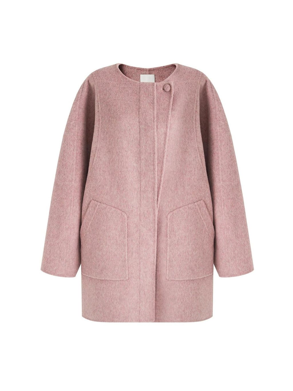 unspoken Pure Wool Loose Fit Minimal Office Midlength Single Button Women Wool Coats