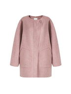 unspoken Pure Wool Loose Fit Minimal Office Midlength Single Button Women Wool Coats