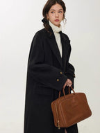 fano Minimalist Commuter Straight Fit Double Breasted Lapel Pocket Women Short Coat