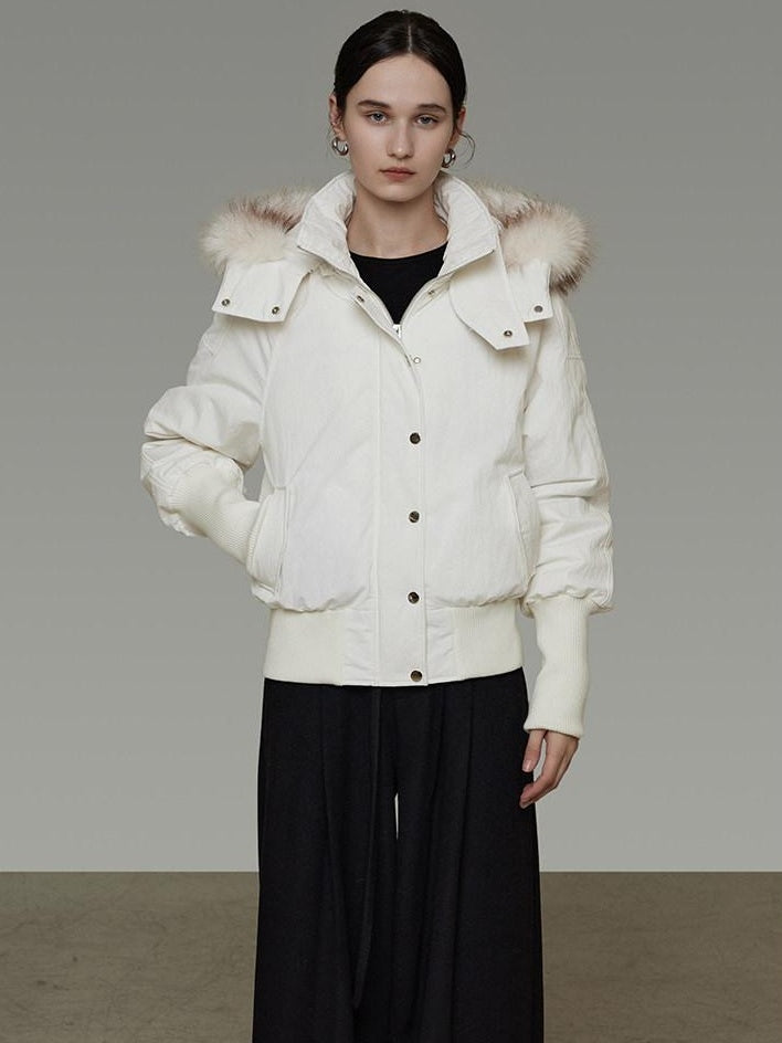 unspoken 90 Percent White Duck Down Warm Hooded Loose Short Commuter Women Down Jackets