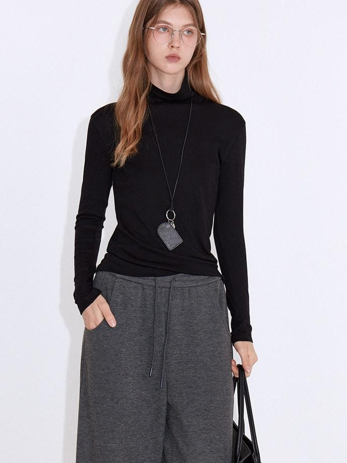 fano Cotton Cashmere Blend Slim Fit Casual High Neck Women Knit Pullover Sweaters