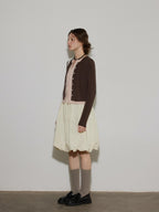 Lofi choose Two Tone Button Front Loose Fit Commuter Round Neck Women Knitwear Cardigans