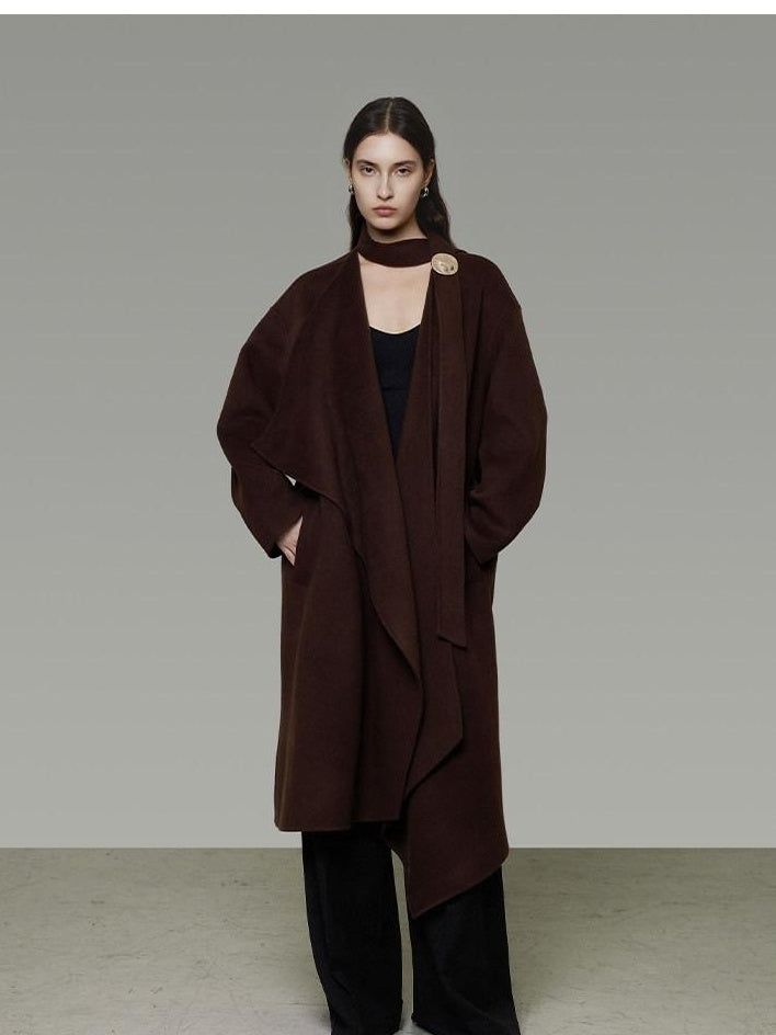 unspoken 100 Percent Sheep Wool Mid Length Relaxed Minimalist Workwear Wool Coats