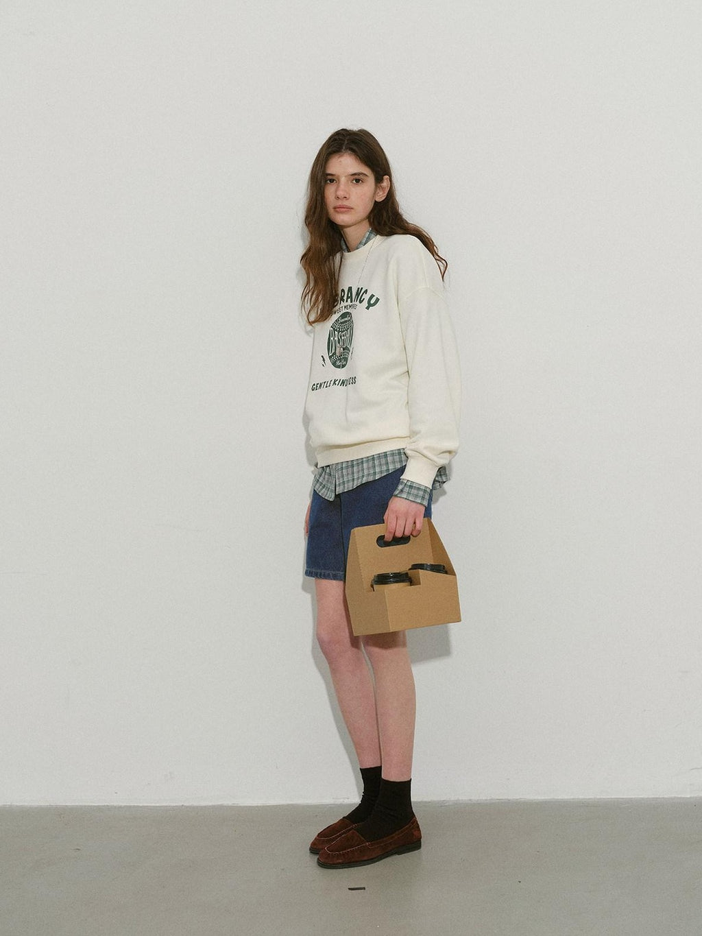 Lofi choose Cozy Letter Print Loose Drop Shoulder Commuter Women Long Sleeve Sweatshirt