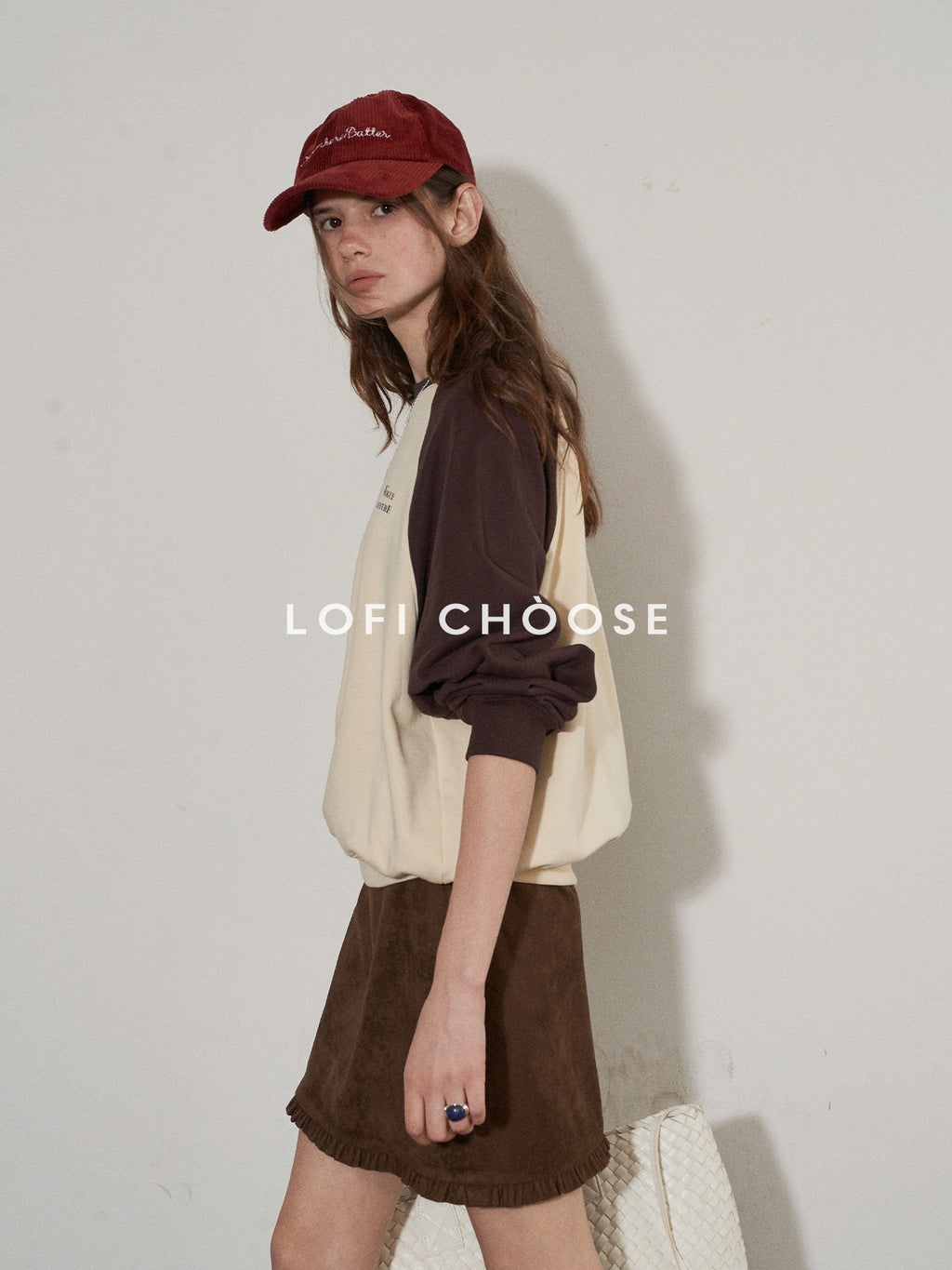Lofi choose Cozy Colorblock Relaxed Fit Long Sleeve Crewneck Women Office Casual Sweatshirt