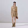 ikyou_Cooling_Soft_Viscose_Embroidered_A_Line_Cinched_Waist_Office_Khaki_Midi_Dresses_MISSTT