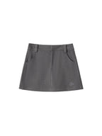 ikyou Shape Retaining Embroidered Casual A Line Low Waist Slim Black Mini Skirts