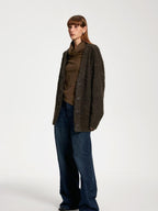 someone sometimes Vintage Blue Natural Waist Relaxed Fit Casual Polyester Wide Leg Jeans