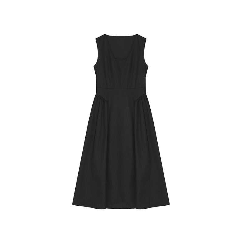 fano_Cotton_High_Waist_Pleated_Minimal_A_Line_Square_Neck_Women_Maxi_Dresses_MISSTT