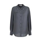 unspoken_Skin_Friendly_Breathable_Polyester_Blend_Loose_Fit_Blazer_Collar_Gray_Shirts_MISSTT