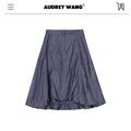 audreyyang_Original_Loose_Pleated_Faux_Denim_Collared_Long_Sleeve_Girls_Top_&_Skirt_Sets_MISSTT