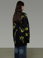 unspoken Warm V-neck Button Closure Loose Fit Commuter Knit For Women Cardigans