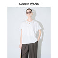 audreyyang_Pure_Cotton_Loose_Fit_Casual_Round_Neck_Women_White_Navy_Short_Sleeve_T-Shirts_MISSTT