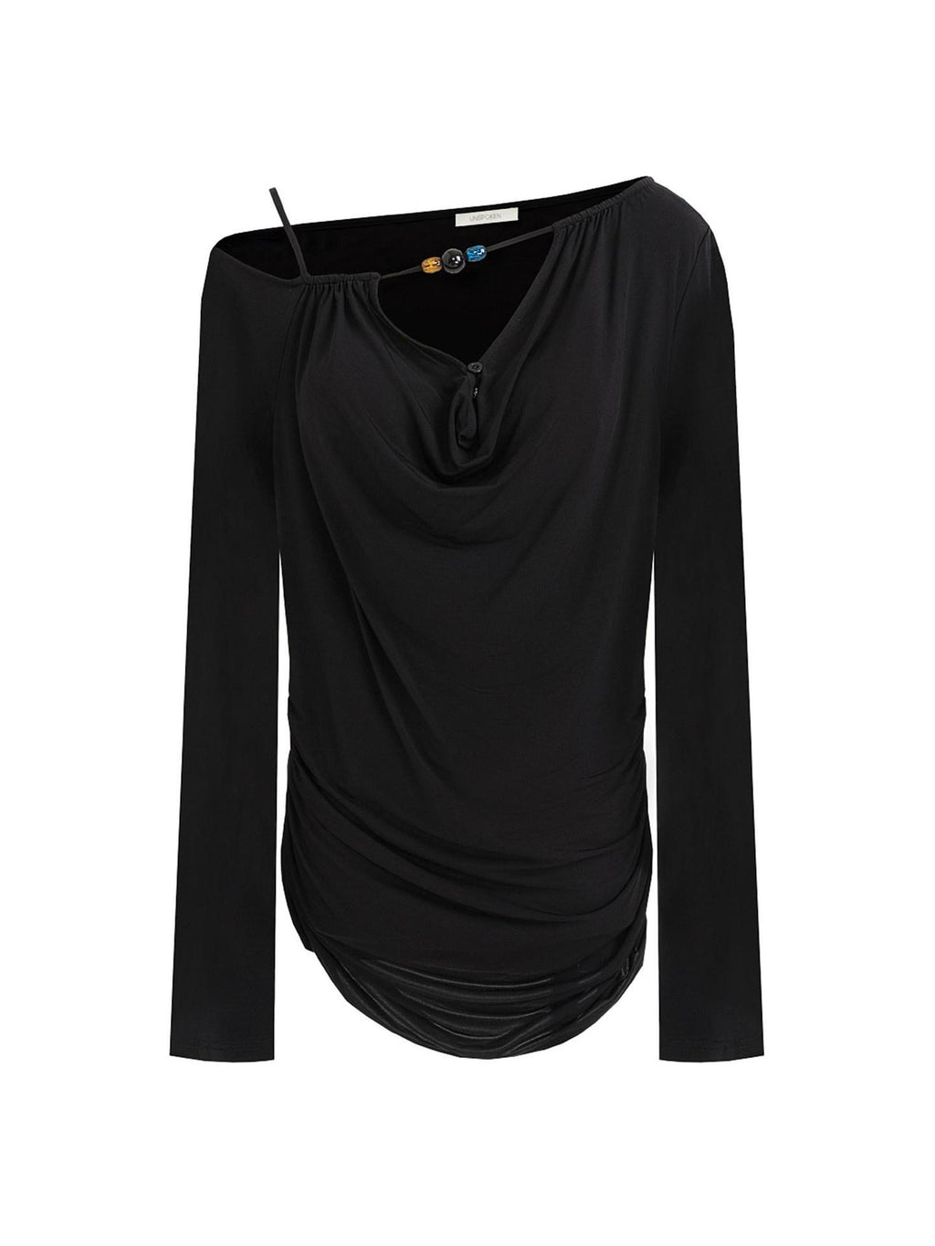 unspoken Breathable Viscose Blend Minimal Commuter Loose Asymmetric Shoulder Knit Sweaters