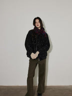 Lofi choose Thick Warm Vintage Loose Floral Womens 90Pc White Duck Down Jackets