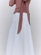 someone sometimes Recycled Viscose Linen Blend High Waist Asymmetric A Line Women Maxi Skirts