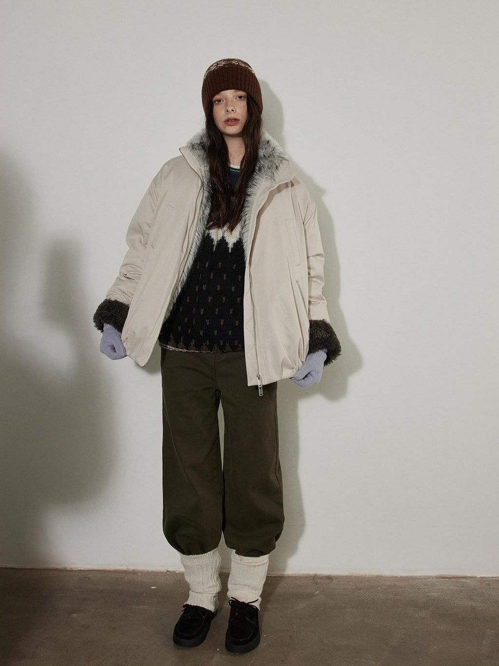 Lofi choose High Waist Washed Vintage Olive Zipper Fly Non Stretch Women Wide Leg Jeans