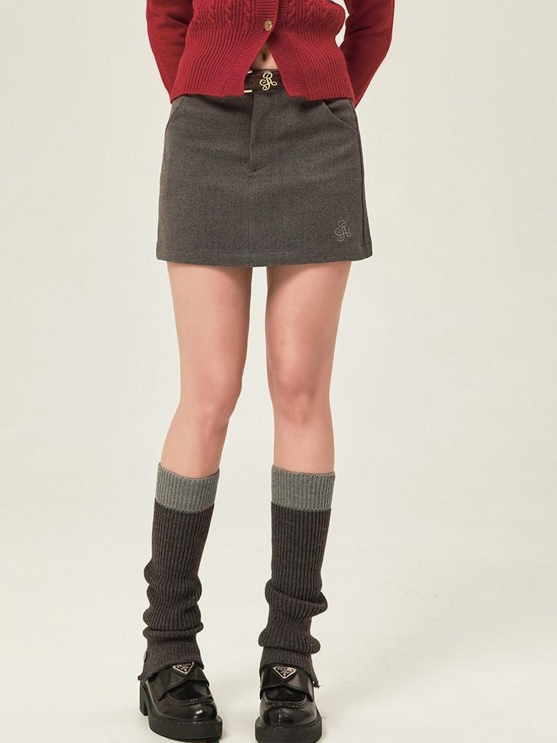 ikyou Durable Non Deforming Embroidered A Line High Waist Casual Ladies Mini Skirts