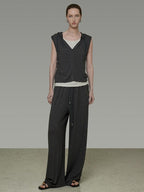 unspoken Soft Viscose Short Sleeve Hooded Casual Long Pants Top & Pants Sets