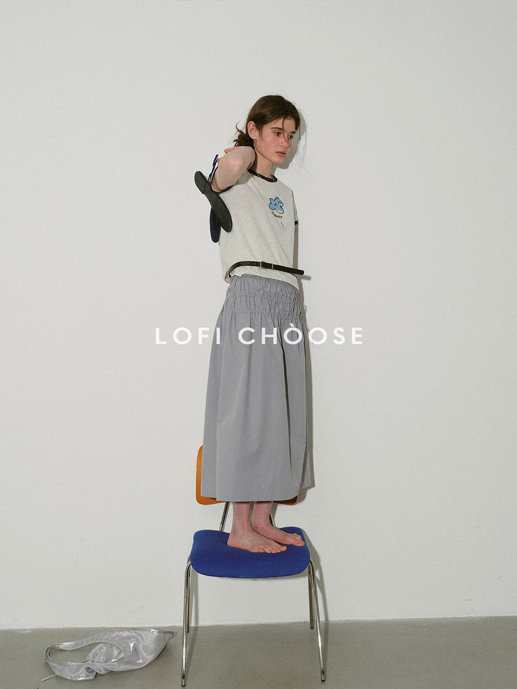 Lofi choose High Waist Bow A Line Cotton Commuter Loose Fit Women Tie Elegant Midi Skirts