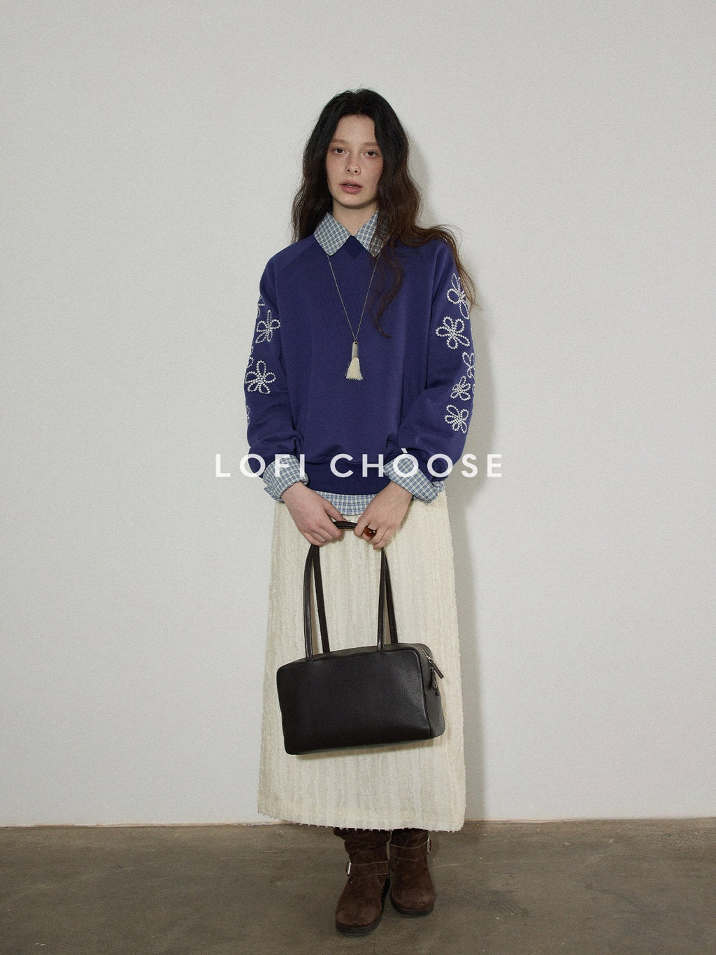 Lofi choose Breathable Lyocell Blend Pleated Loose Commuter Elastic Waist Maxi Skirts