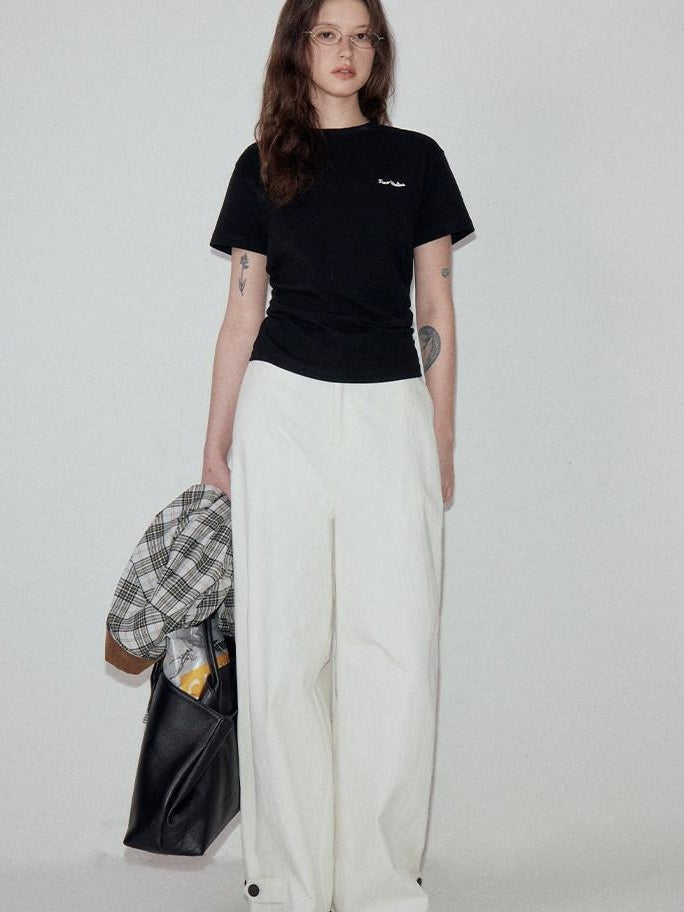 fano Cotton Stretch Slim Fit Korean Round Neck Women Short Sleeve T-Shirts