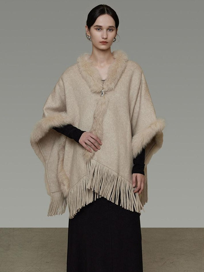 unspoken Pure Wool V-neck Hidden Button Oversized Apricot Minimal Work Knitwear Cardigans