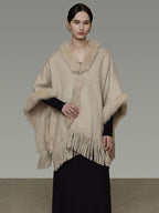 unspoken Pure Wool V-neck Hidden Button Oversized Apricot Minimal Work Knitwear Cardigans