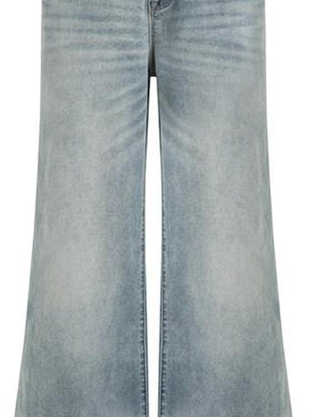 fano Comfortable Relaxed Natural Waist Zipper Fly Light Blue Straight Leg Jeans