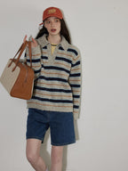 Lofi choose Washed High Waist Loose Fit Micro Stretch Women Casual Blue White Denim Shorts