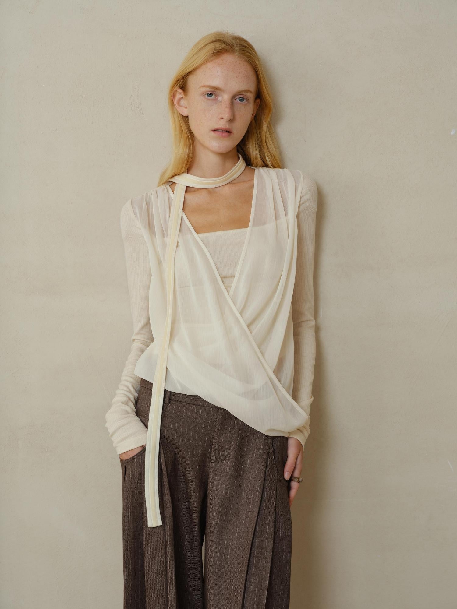 someonesometimes Soft Wool Blend Slim Round Neck Long Sleeve Women Almond Beige Knit Cardigans