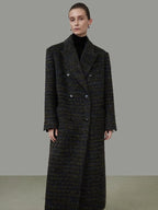 unspoken Warm Thick Double Breasted Long Loose Fit Minimalist Office Charcoal Wool Coats