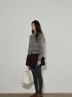 Lofi choose High Waist Cotton Puff Skirt Loose Commuter Women Brown Mini Skirts