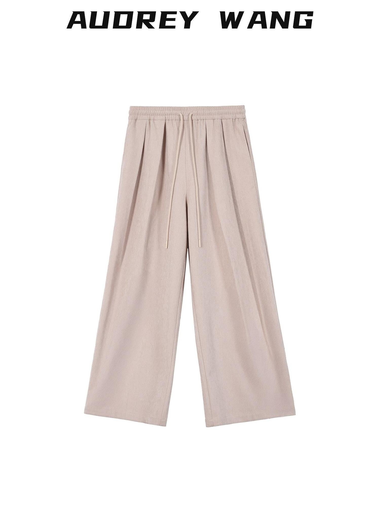 audreyyang Comfort Stretch Polyester Casual Elastic Pull On Women Wide Leg Pants