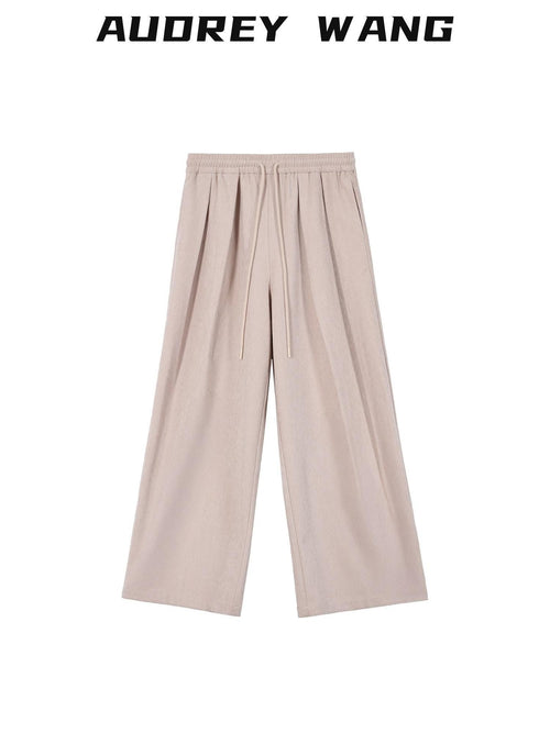 audreyyang Comfort Stretch Polyester Casual Elastic Pull On Women Wide Leg Pants