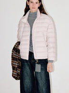 fano Warm 90 Percent Duck Down Straight Commuter Short Pink Fur Collar Down Jackets